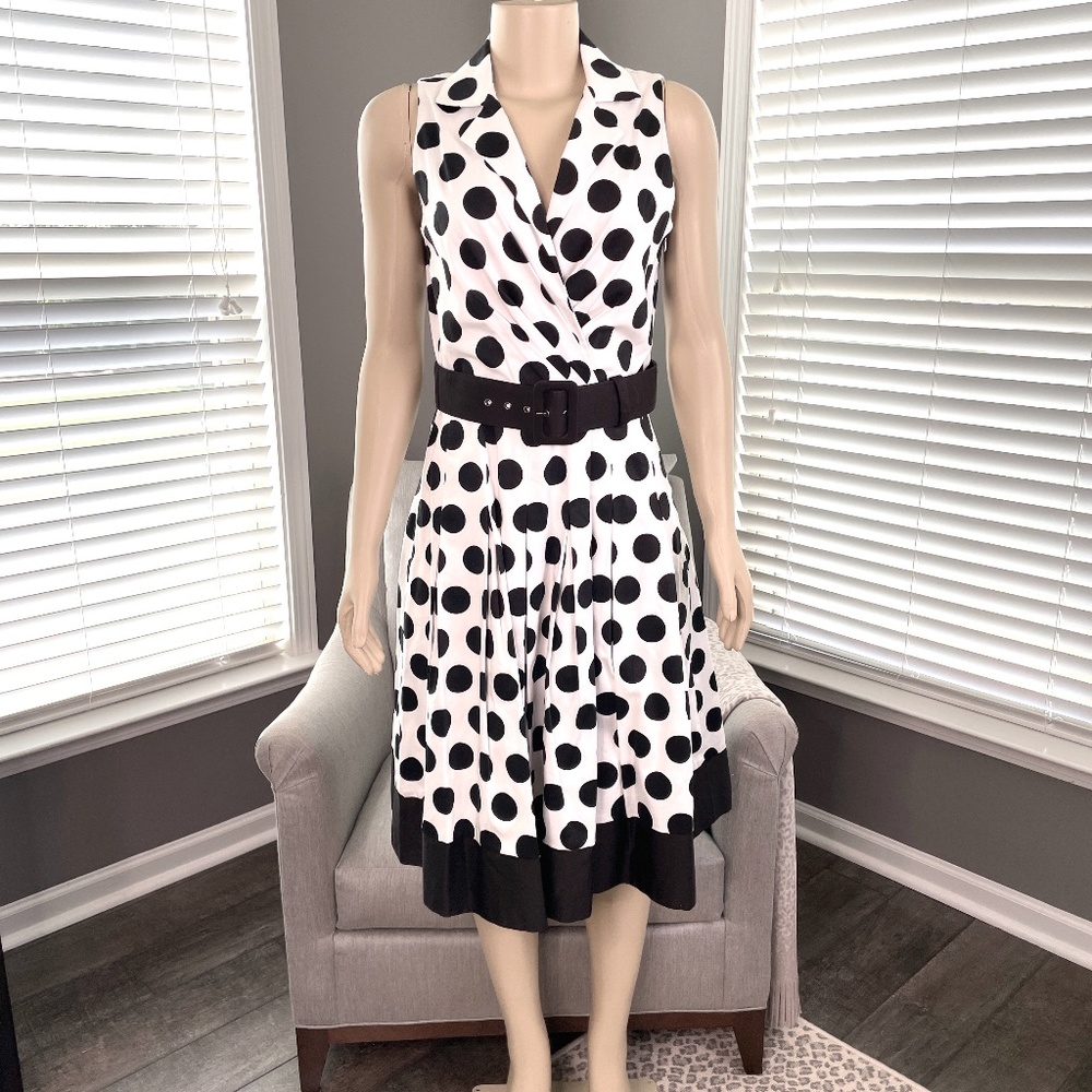 Jessica Howard Belted Polka Dot Shirtdress
